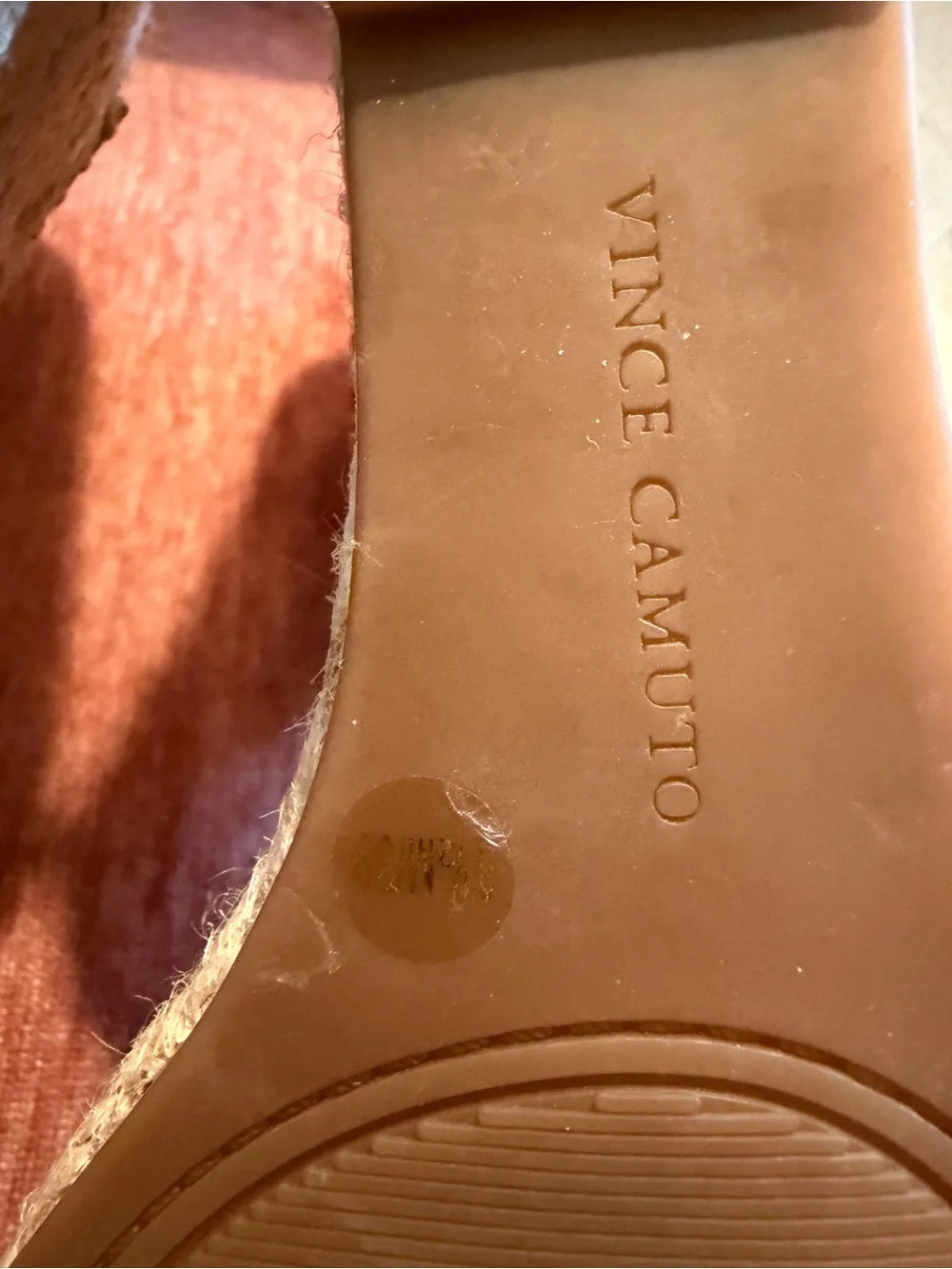 Vince Camuto “Levernta” Tan Espadrille Wedges with Neutral Snake Print 8.5